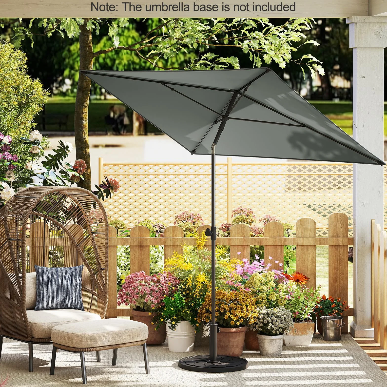 COSTWAY Parasol przeciwsłoneczny prostokątny 210 x 140 cm składany z obu stron 30°