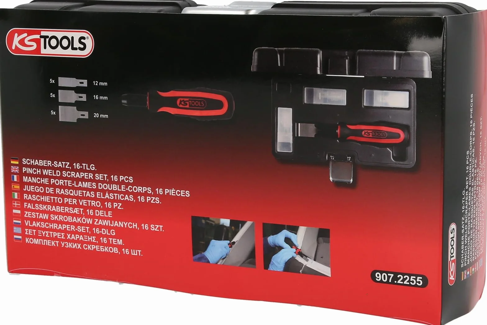 KS Tools 907.2255 EVOLUTION Series zestaw skrobaków, 16-częściowy