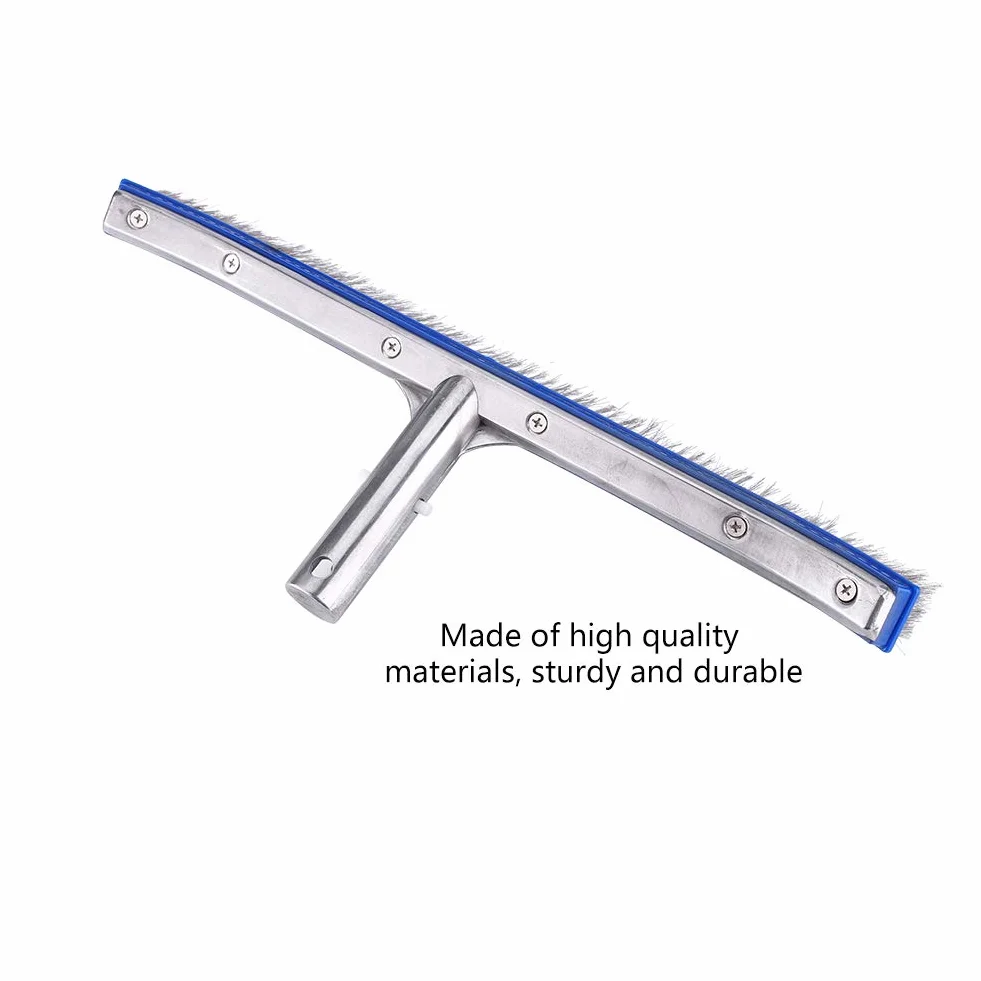 Szczotka do Basenu 18 Cali 44x16 cm Aluminiowy Uchwyt Stalowe Włosie