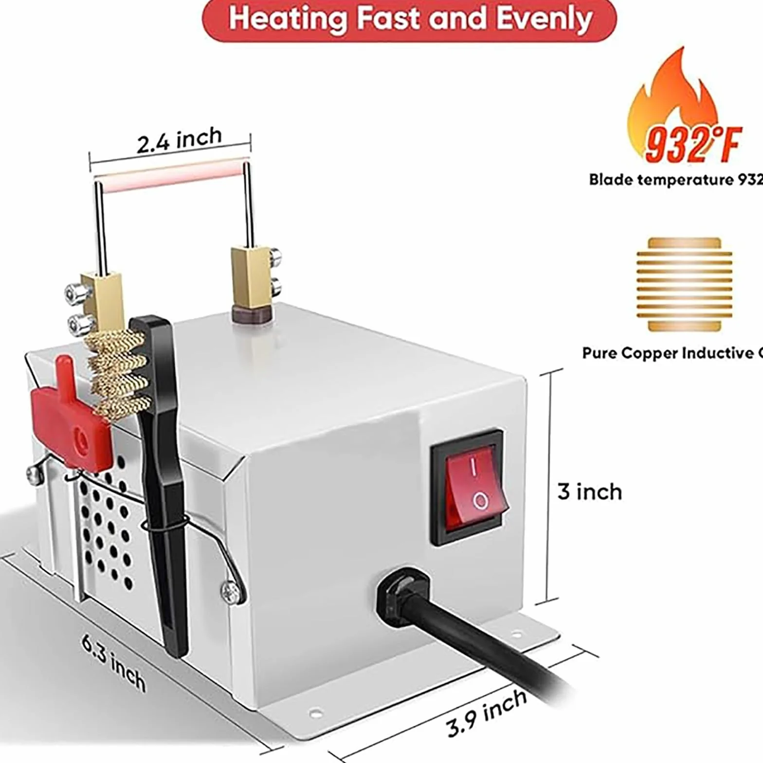 Electric Rope Cutter, Rope Cutter Hot Knife Rope Cutting, 0-800℃ Temperature Contro, 45W Hot Knife Rope Cutting Machine, Ideal for Ribbon, Foam, Webbing, Belting