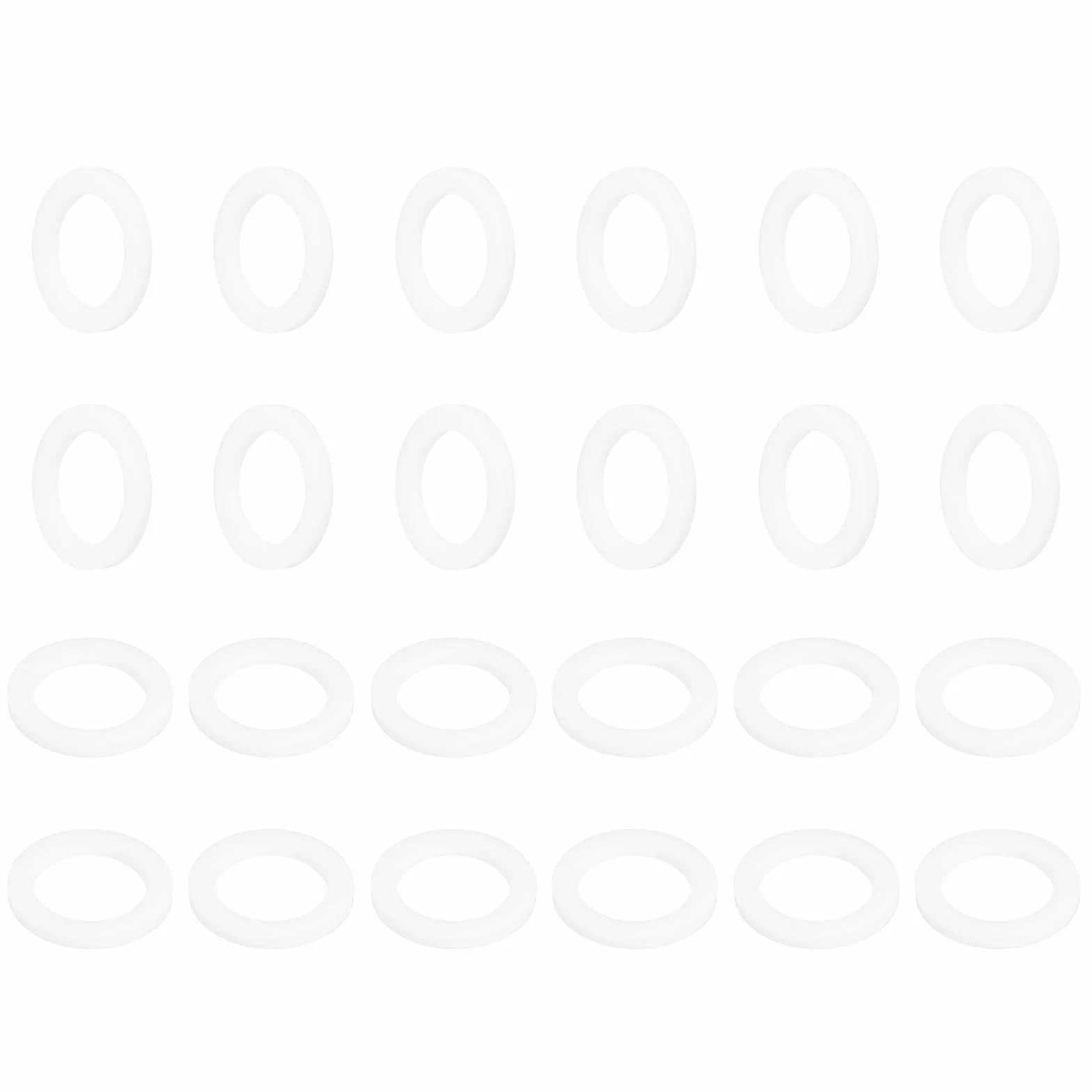 QUARKZMAN Podkładki płaskie PTFE, 24 szt. 22mm Średnica zewnętrzna 15mm Średnica wewnętrzna 2mm Grubość Uszczelka Uszczelka Uszczelka do kranów rur Węże Śruby maszynowe, białe