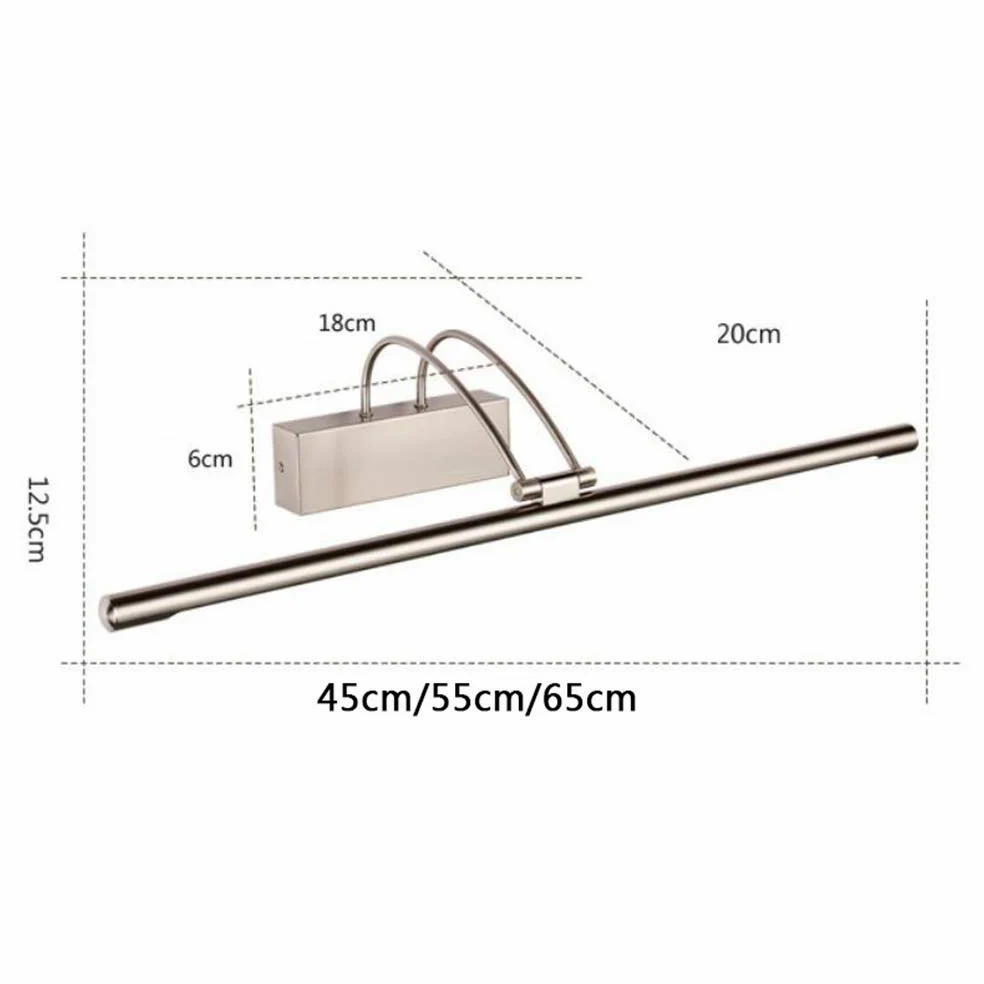 Kinkiety łazienkowe Zimnobiałe Wodoodporne IP44 LED Lampa łazienkowa na lustro 9W Regulowany kąt Makijaż nad lustrem Oświetlenie obrazowe LED 45CM Ciekawe