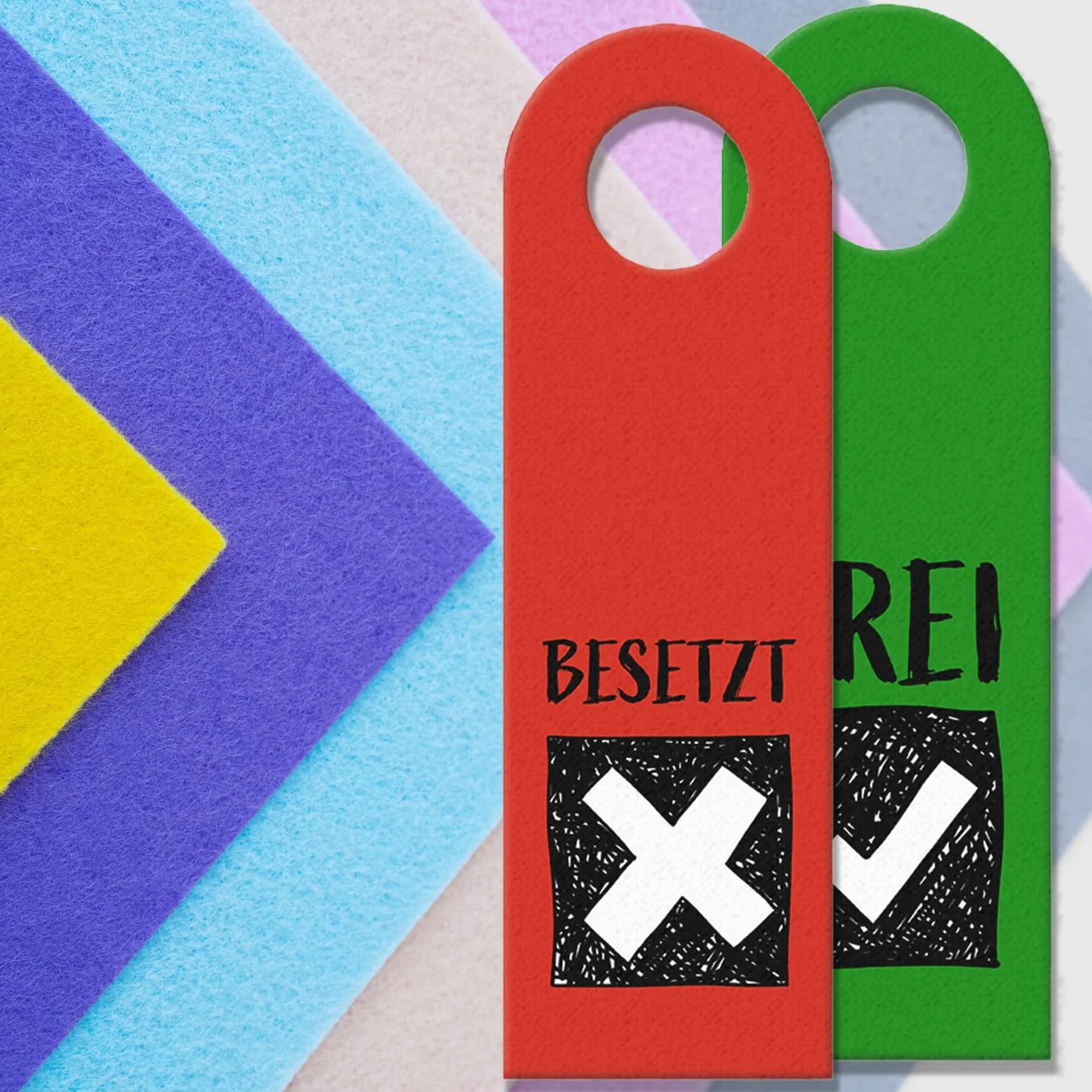 trendaffe - Wolna lub zajęta zawieszka na drzwi z symbolami w kolorze zielono-czerwonym WC drzwi pomieszczenie