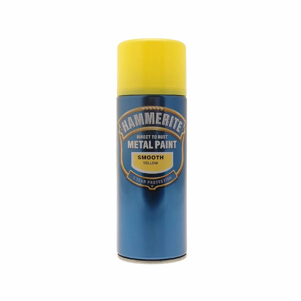 Hammerite Bezpośrednio do rdzy farba metalowa aerozol gładkie żółte wykończenie 400 ml