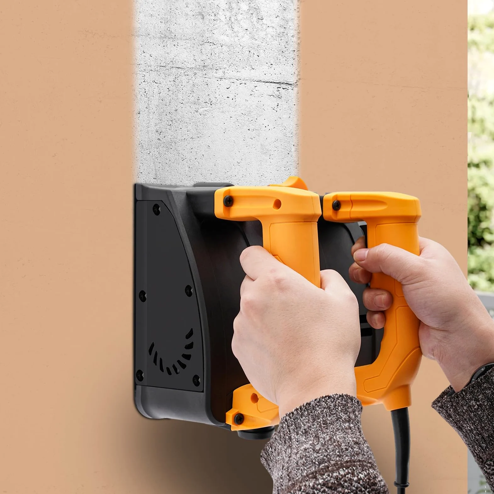 Elektryczna strugarka ścienna, 1200 W, frezarka renowacyjna, strug ręczny, frezarka do betonu ze spiczastą trójkątną głowicą nożową, frezarka do czyszczenia i usuwania tapet, ergonomiczna obsługa z
