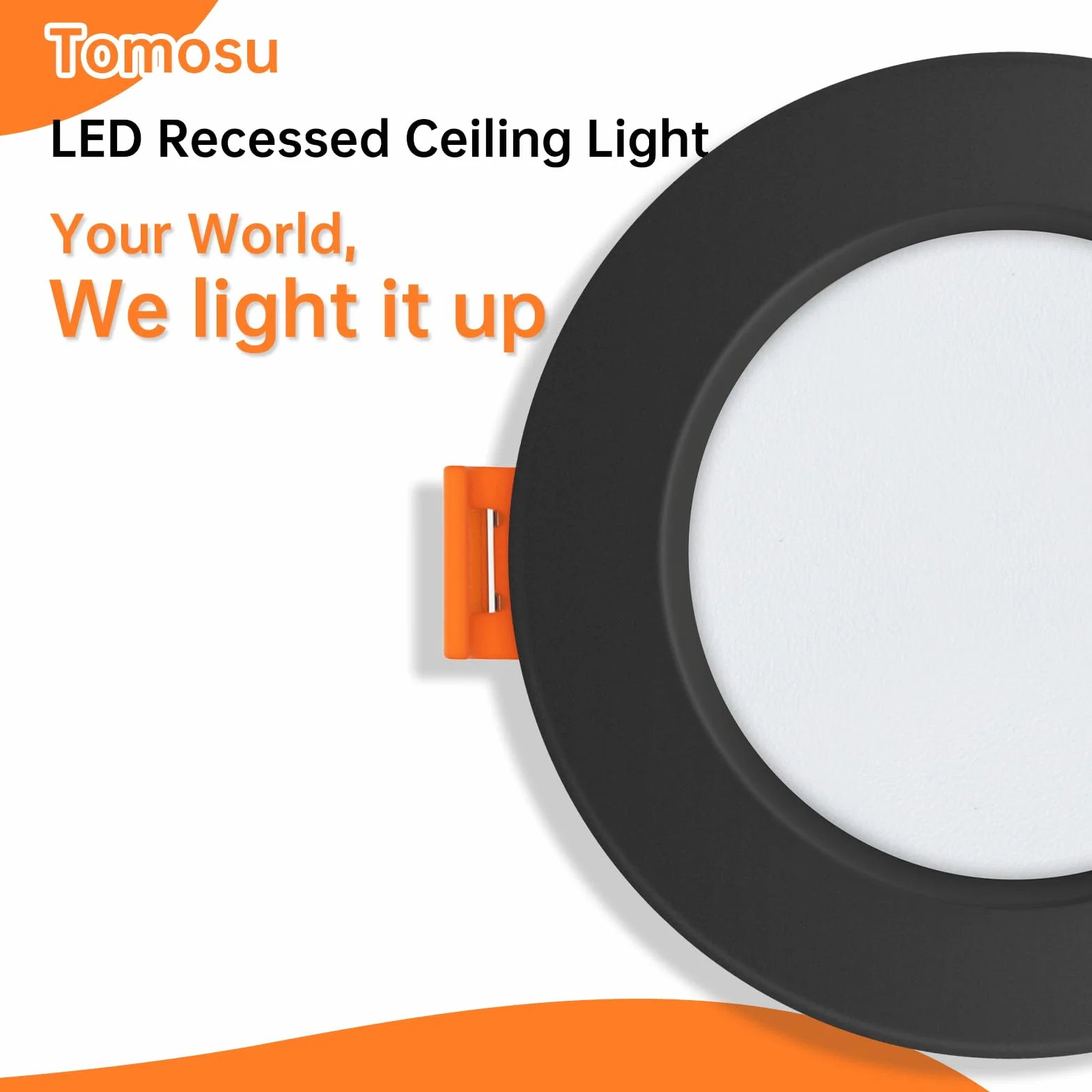 Tomosu Reflektor LED do Zabudowy 230 V, Czarny, 5 W, IP44, Płaski, Okrągły, Ø 75-85 mm, Głębokość 24 mm, 450 lm, Światło Punktowe LED, Neutralna Biel, 4000 K