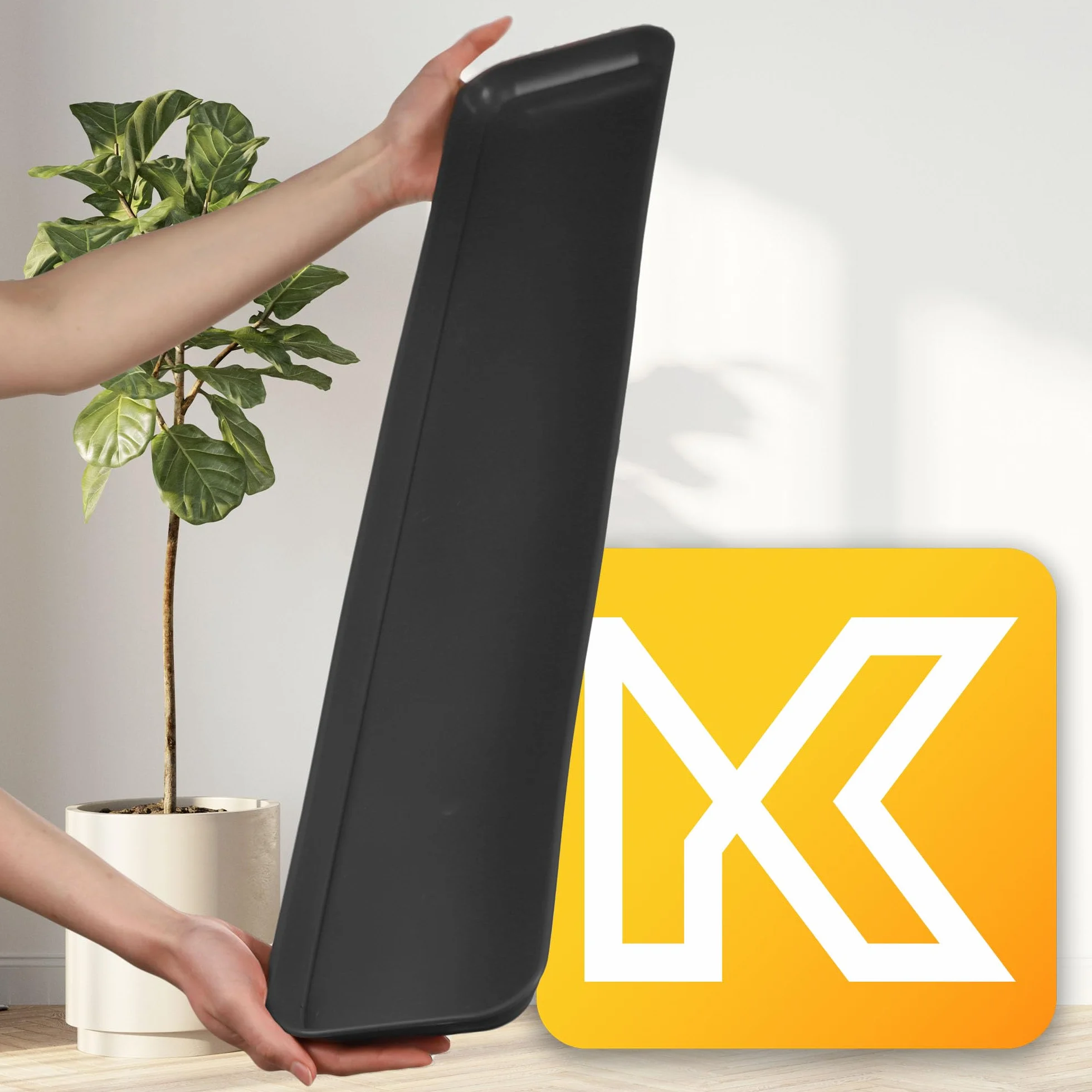 KADAX Podstawka 80 cm, do skrzynki na kwiaty, prostokątna podstawka pod kwiaty z tworzywa sztucznego, podkładka pod doniczki na balkon, podkładka na rośliny (antracytowa)