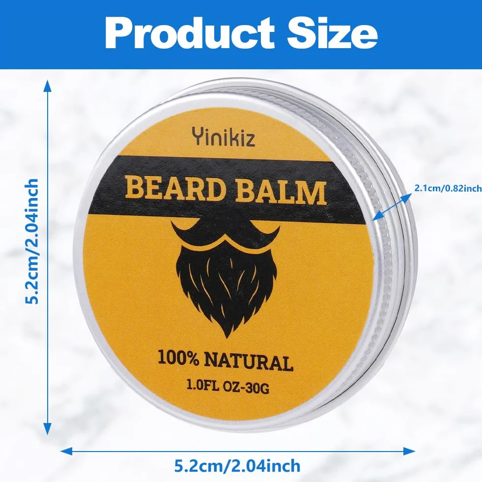 LOPHE Balsam do broda, naturalne mieszanki dla męskich włosów na twarzy, organiczny olejek nawilżający i odżywiający wosk, łagodzący łupież i promugrowy (30'