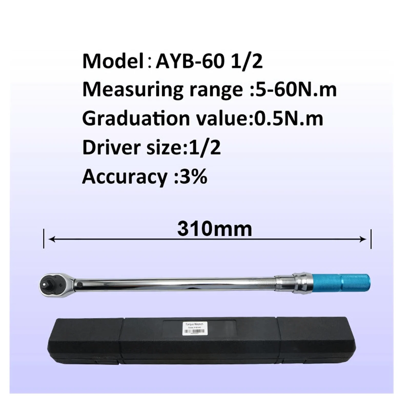 Klucze dynamometryczne Klucz obrotowy 5-60 N.M 3% Dokładność Preset Ratchet Torque Wyrwanie Rower Samochodowy Naprawa Narzędzia Ręczne Regulowany klucz do napraw samochodowych, rowerowych i ogólnych (
