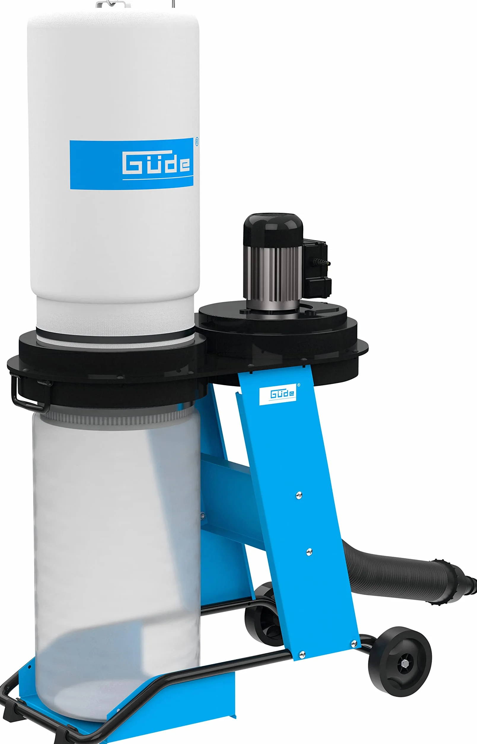 Güde Odsysacz GAA 65.1 (550 W, wydajność powietrza 1150 m³/h, podciśnienie 1145 pa, ruchomy, wąż ssący 2 m, przyłącze ssące Ø 100 mm, pojemność zbiornika 65 l, w zestawie 4-częściowy zestaw adapterów)