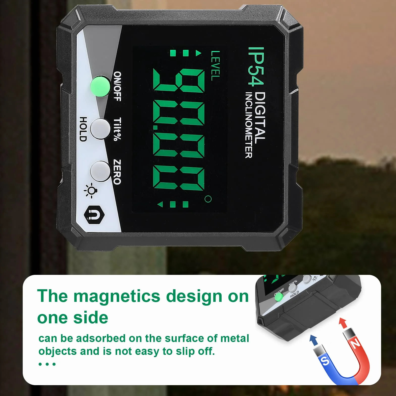 IP54 4 * 90° przenośny cyfrowy inklinometr podświetlenie LCD cyfrowy kątomierz miernik nachylenia cyfrowy linijka kątowa jednostronny ics wielofunkcyjny kątomierz absolutny względny tryb Mesuring