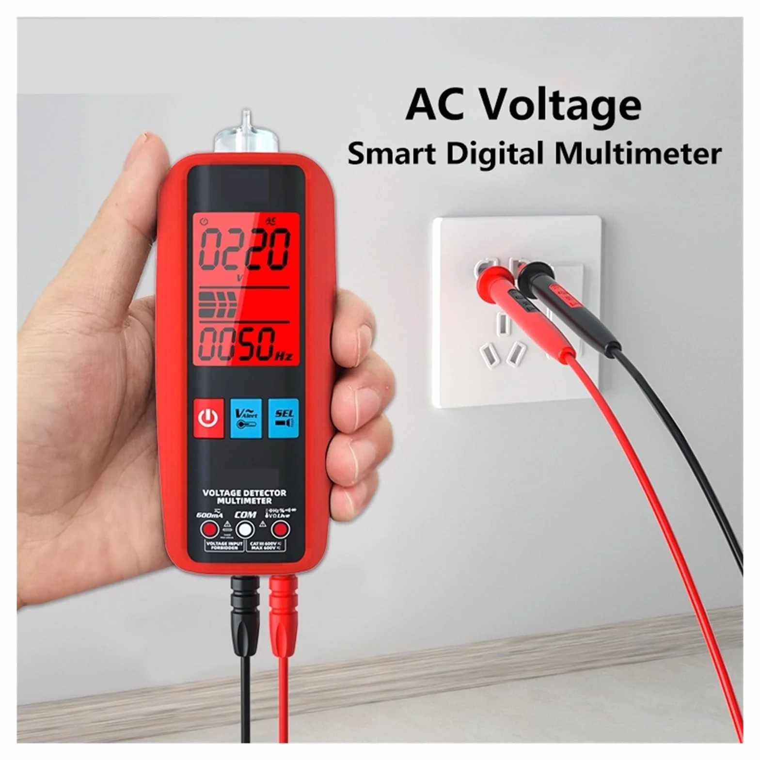 Mini Multimetr Cyfrowy 6000 Zlicza True DC AC Tester Napięcia Prądu Auto Zakres Dioda Pojemnościowa Ohm Temp NCV Szybko Dokładnie Łatwy Odczyt(A5X USB Charging)