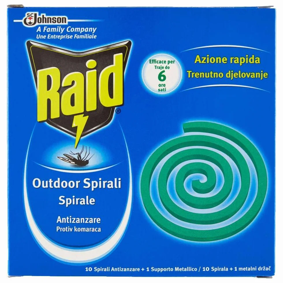Raid Spirale na komary metalowe - 6 paczek od 10 sztuk [60 sztuk]