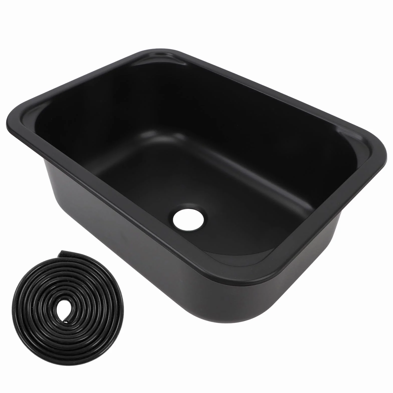 SUNGOOYUE Zlew do Samochodu Kempingowego, Zlew Kuchenny ze Stali Nierdzewnej 304 z wpuszczoną pojedynczą komorą, 380x280x145 Mm, pojemność 12 L, Otwór Odpływowy 40 Mm, Mocowanie Wpuszczane do