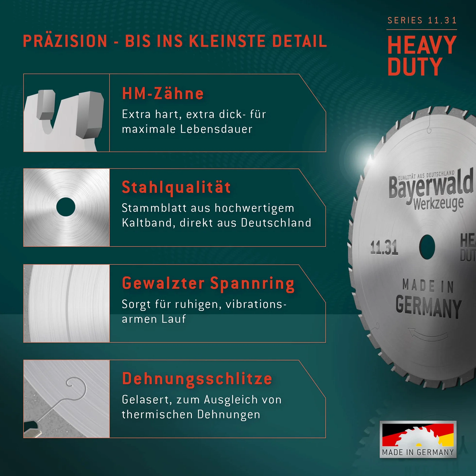 Bayerwald - HM brzeszczot do piły tarczowej - Ø 700 mm x 4,2 mm x 30 mm | płaskie ząbki ze fazą (46 zębów) | otwory kombinowane |"NAGELFEST" do ekstremalnego zastosowania na budowach