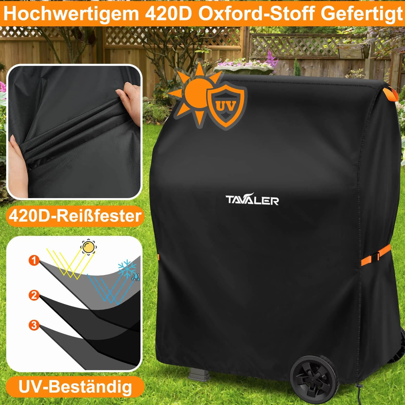 Pokrowiec na grilla Tavaler 90x70x110 cm Oxford 420D ochronny do Weber Enders Char Broil
