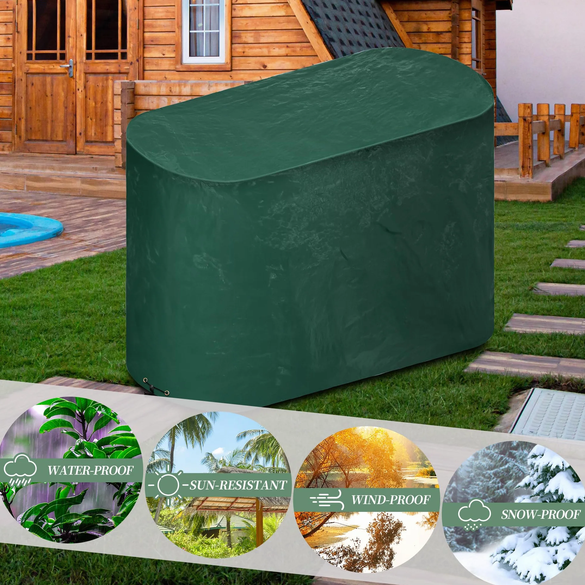 PE Bistro Set Cover Cover 2-seats Patio Furniture Cover na stół i krzesło ze sznurkiem ściągającym