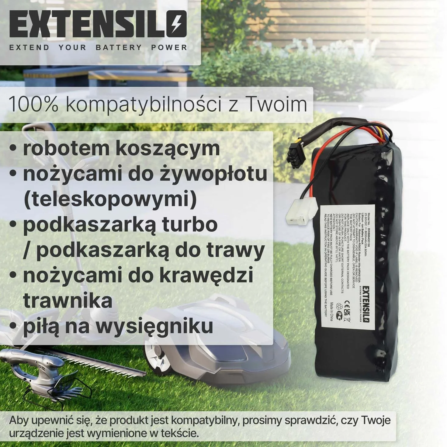Akumulator zamienny 8000 mAh 25,6 V litowo-jonowy do kosiarek automatycznych BAT6000A BAT6000C BAT6001B
