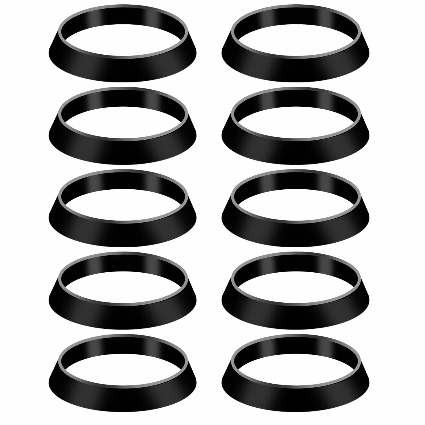 10szt Uszczelka Stozkowa, Uszczelka Odplywu Zlewu Gumowe Podkladki Stozkowe do Rury Odplywowej 1 1/2 Cala Syfon do Syfonu Zlewu Srednica Wewnetrzna 38mm Srednica Zewnetrzna 43mm