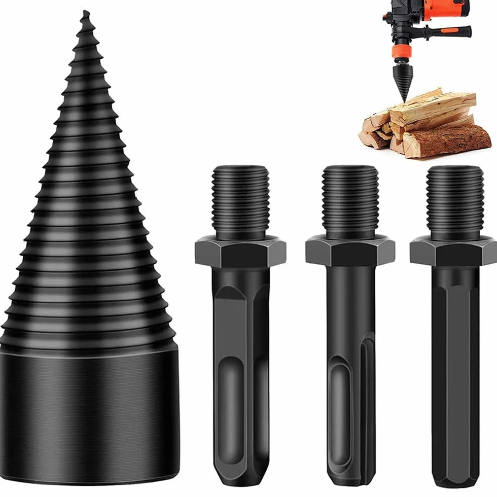 ZhengZ wiertło do cięcia drewna 32 mm stożkowe z łuparką stal 3 uchwyty kwadrat/okrągłe/sześciokątne