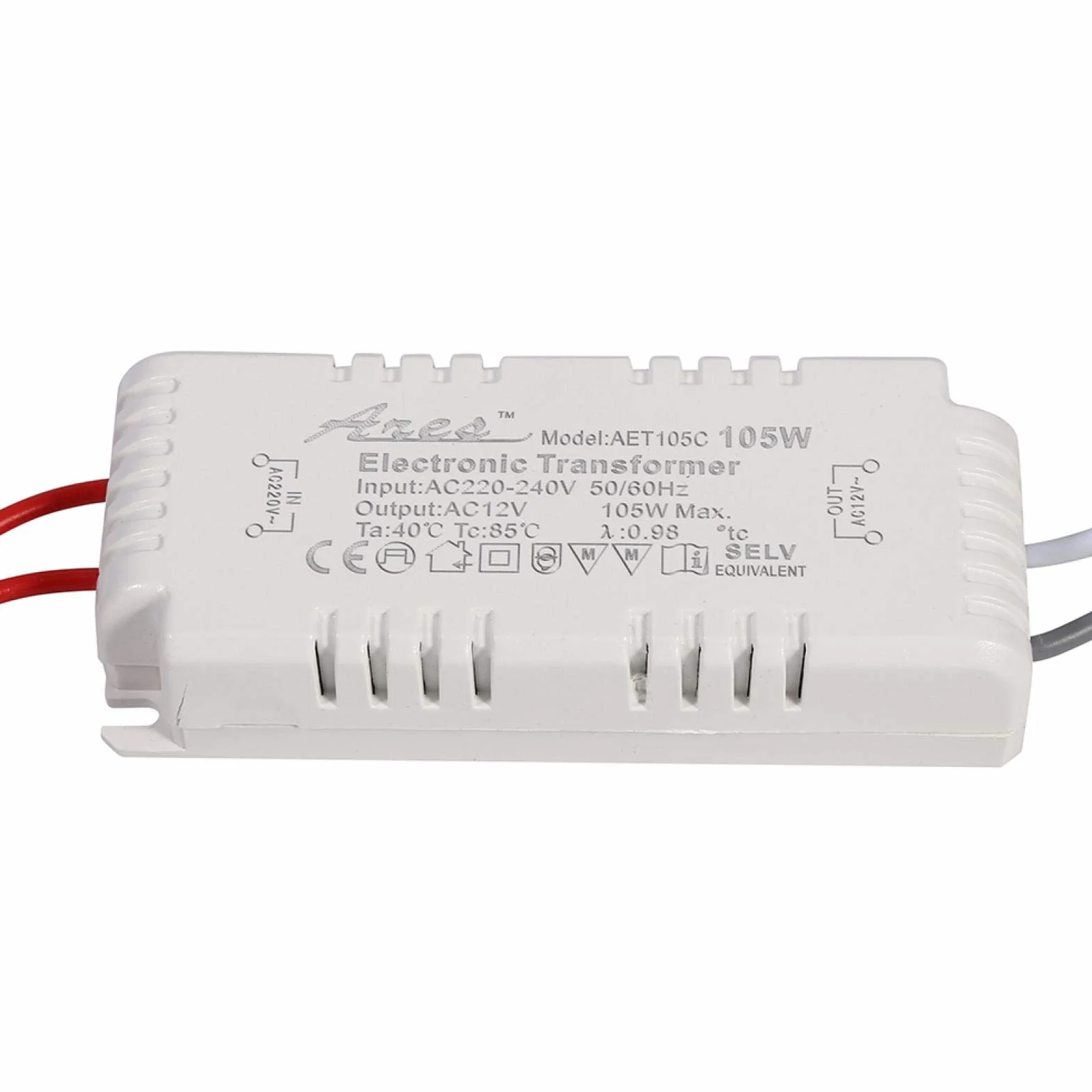 105w Transformator Elektroniczny, Halogenowa Sterownik żarówki Zasilacz Elektroniczny Transformator Konwerter Napięcia Nowy do Ochrony żarówek Niskonapięciowych lub Koralików Lampowych