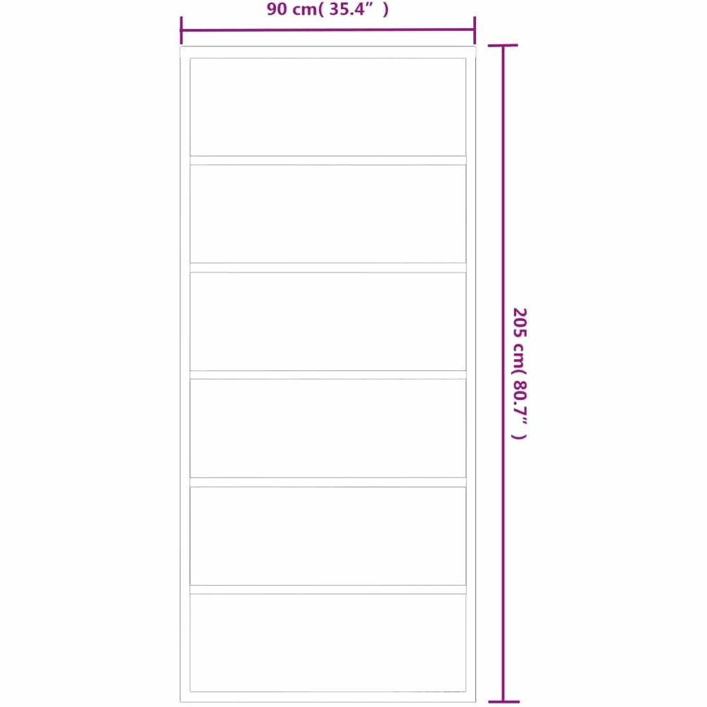 vidaXL Drzwi przesuwne z osprzętem, szkło ESG i aluminium, 90x205 cm