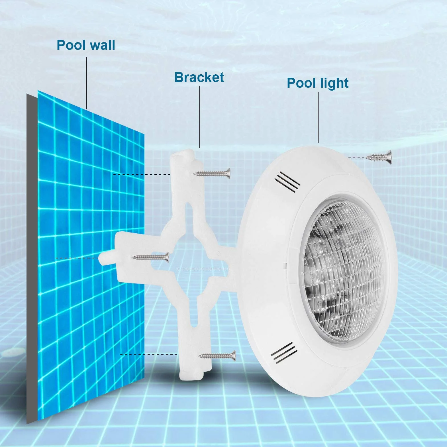 Fdit Oświetlenie podwodne RGB, wodoszczelne, oświetlenie zewnętrzne, oświetlenie basenu, oświetlenie krajobrazu, pilot zdalnego sterowania, 24 W, produkty oświetleniowe