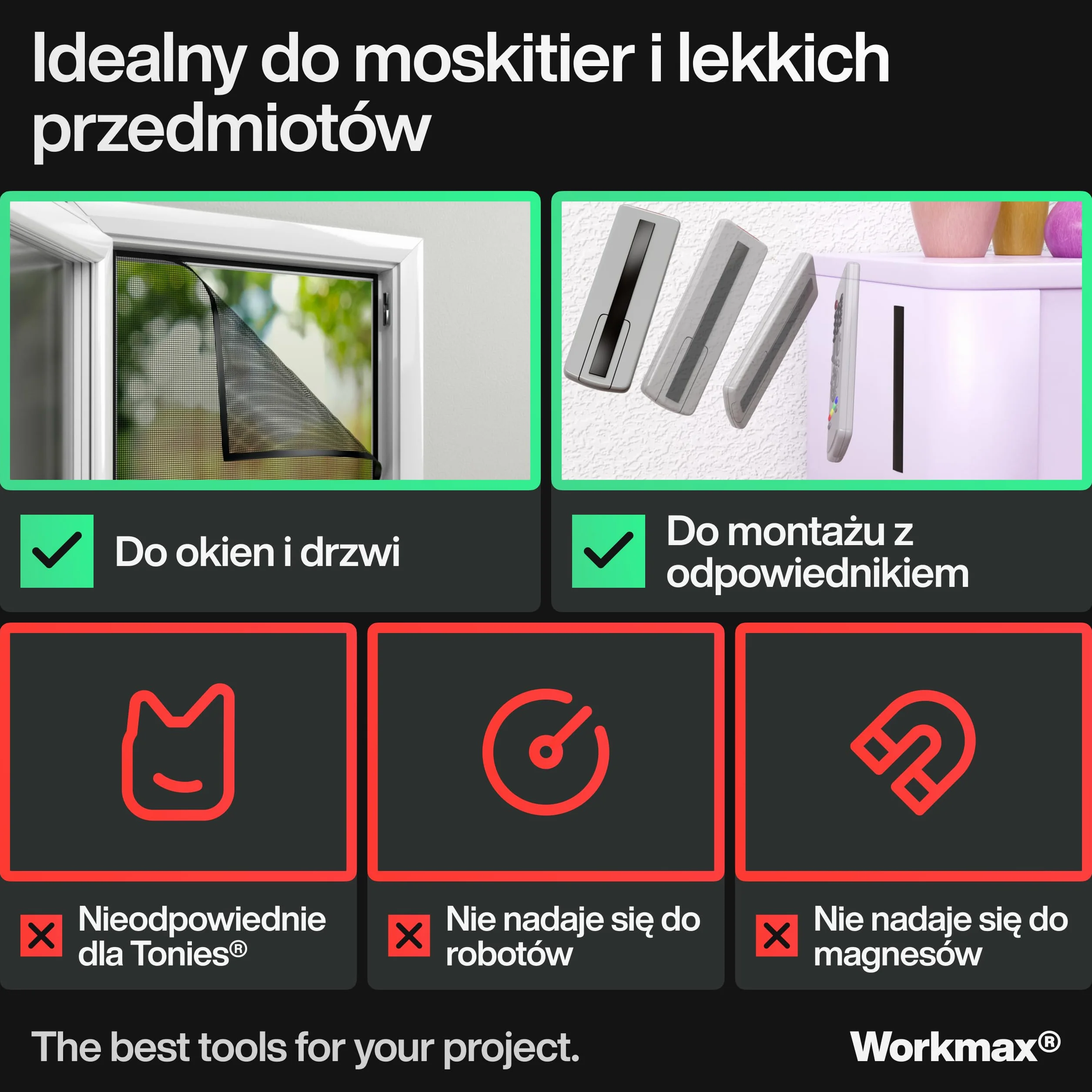 A+B Taśma magnetyczna do moskitier i moskitier (2+2 metry) | Paski magnetyczne silnie samoprzylepne | Taśma magnetyczna z wzajemnym przyciąganiem