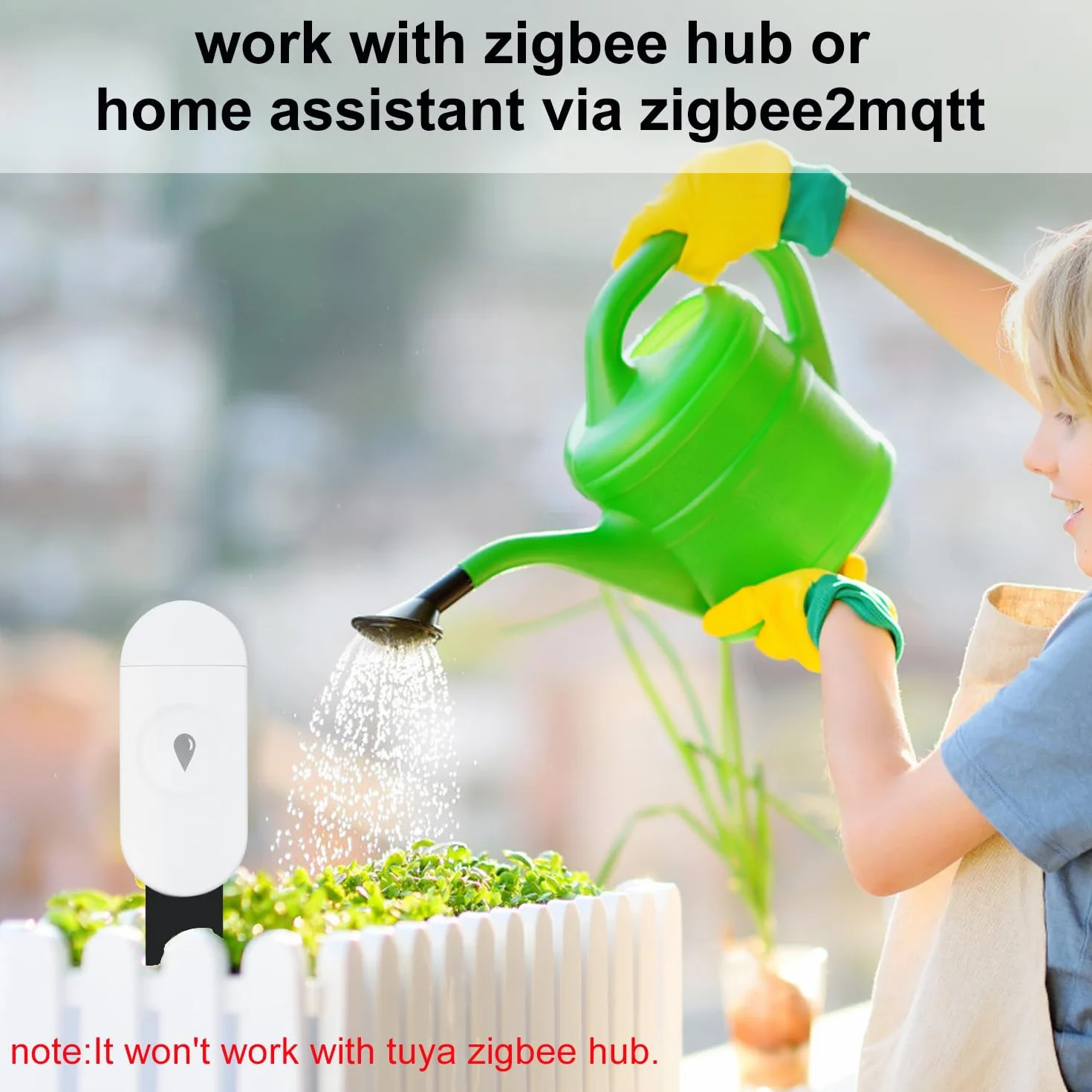 Haozee Inteligentny czujnik wilgotności gleby Zigbee, higrometr/termometr do ogrodu, kompatybilny z Home Assistant
