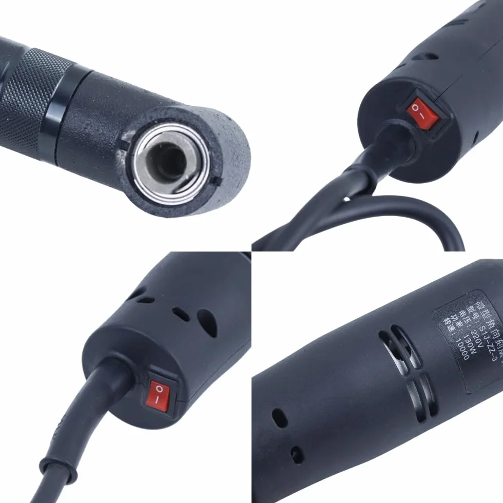 Elektryczna mikroszlifierka kątowa, 10 000 obr./min, 90 stopni, 130 W, wielofunkcyjna mini szlifierka matrycowa, precyzyjne polerowanie, tuleja zaciskowa 3 mm, kompaktowe narzędzie do biżuterii