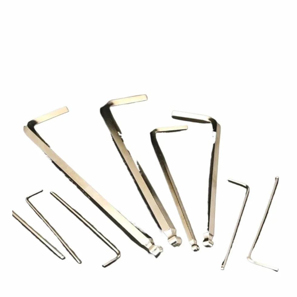 klucz imbusowy, Zestaw kluczy imbusowych z łbem kulowym, metryczny klucz sześciokątny typu L, stop Cr-V, 1/5/10 szt., wiele rozmiarów(5pcs,6mm-(139mm L))