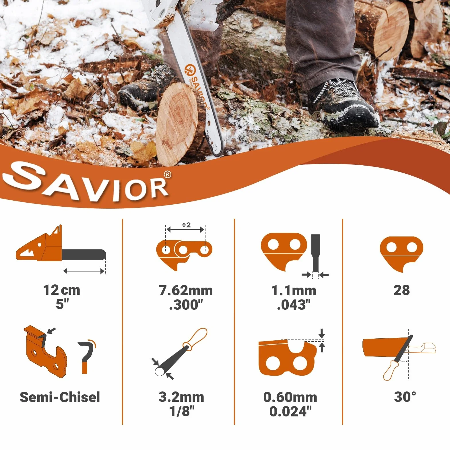 Łańcuchy do piły łańcuchowej WORX WG324E WG324E.9 WG325E Einhell GE-PS 18/15 Li BL Parkside PAGHS 20-Li B2 300" LP 1,1 mm 28 TG