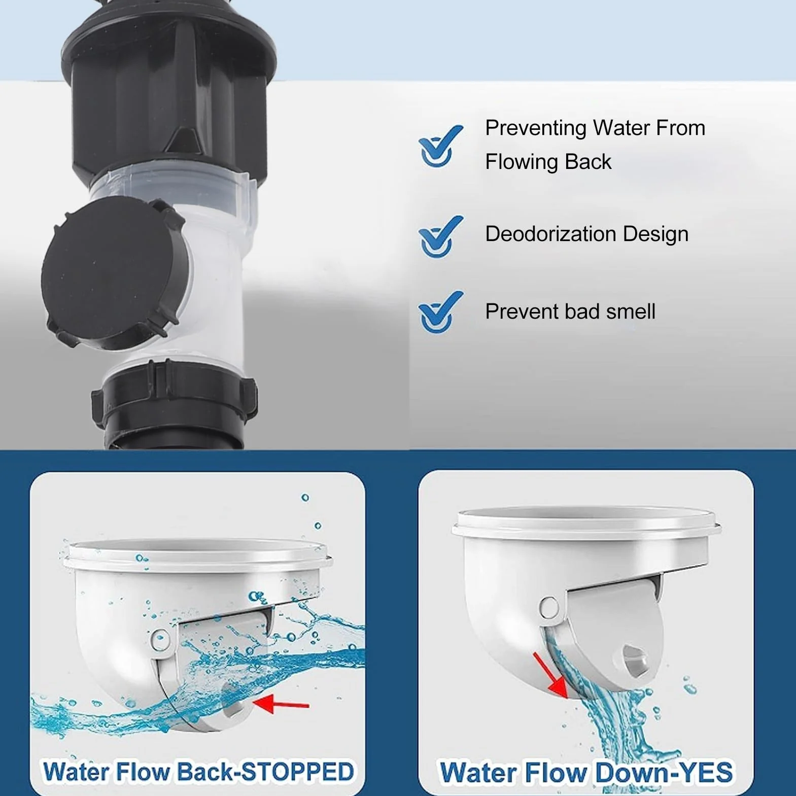 Sink Drain Pipe Prevent Backflow Bad Odor Removal Leakage Proof Downcomer Pipe do użytku domowego