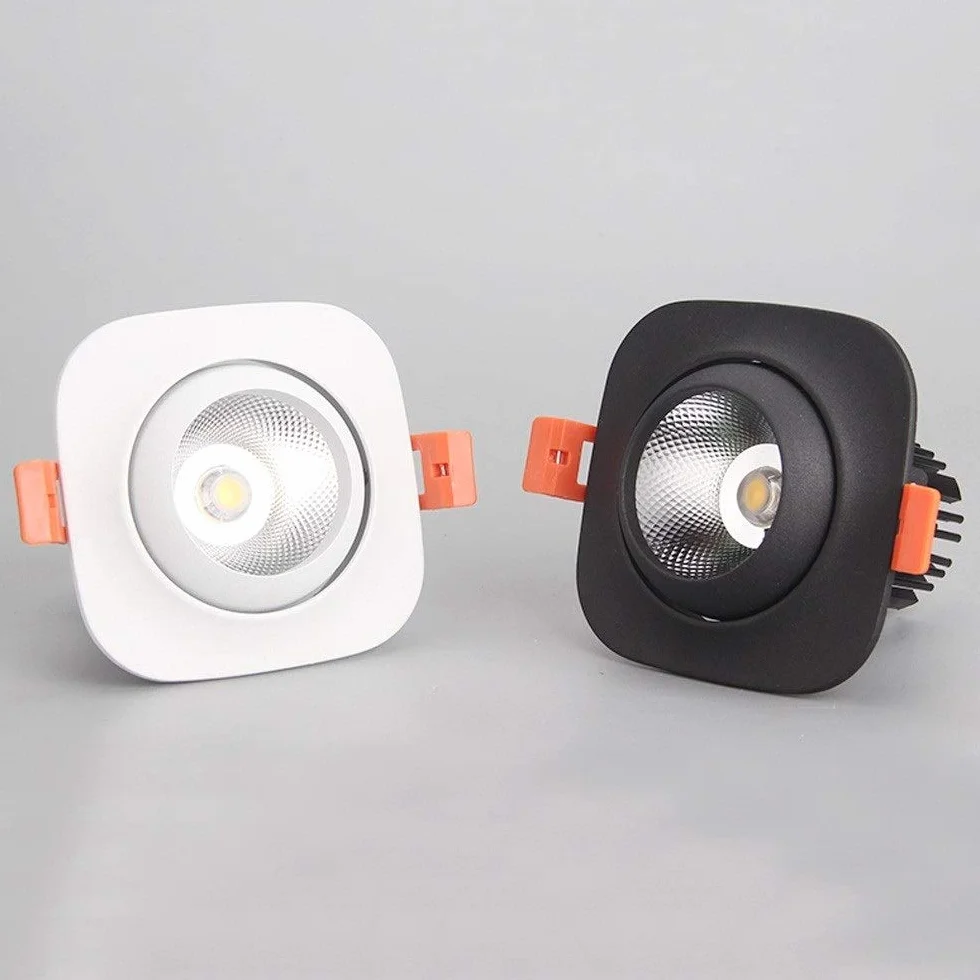 Lampy zewnętrzne 8 W obrotowy reflektor sufitowy LED Nordic lampy do zabudowy i regulowanych lamp punktowych komercyjne oświetlenie dekoracyjne lampa panelowa energooszczędne oświetlenie wewnętrzne