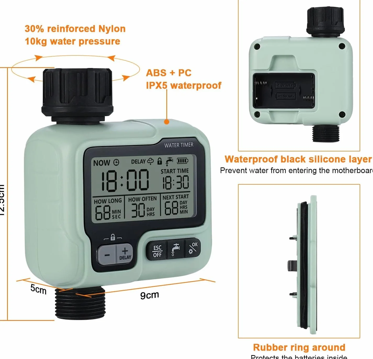 Programator automatycznego nawadniania 1/2"-3/4" cyfrowy timer LCD blokada dzieci