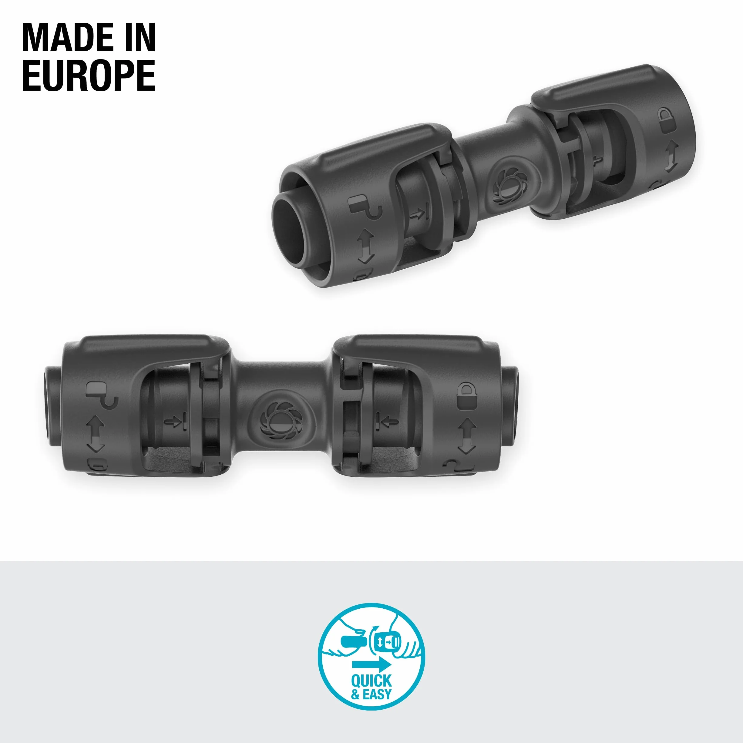 Gardena System Micro-Drip łącznik 13 mm (1/2 cala): Element połączeniowy do przedłużania rur instalacyjnych i rur kroplujących, 13 mm (1/2 cala), możliwość ponownego użycia (13203-20)
