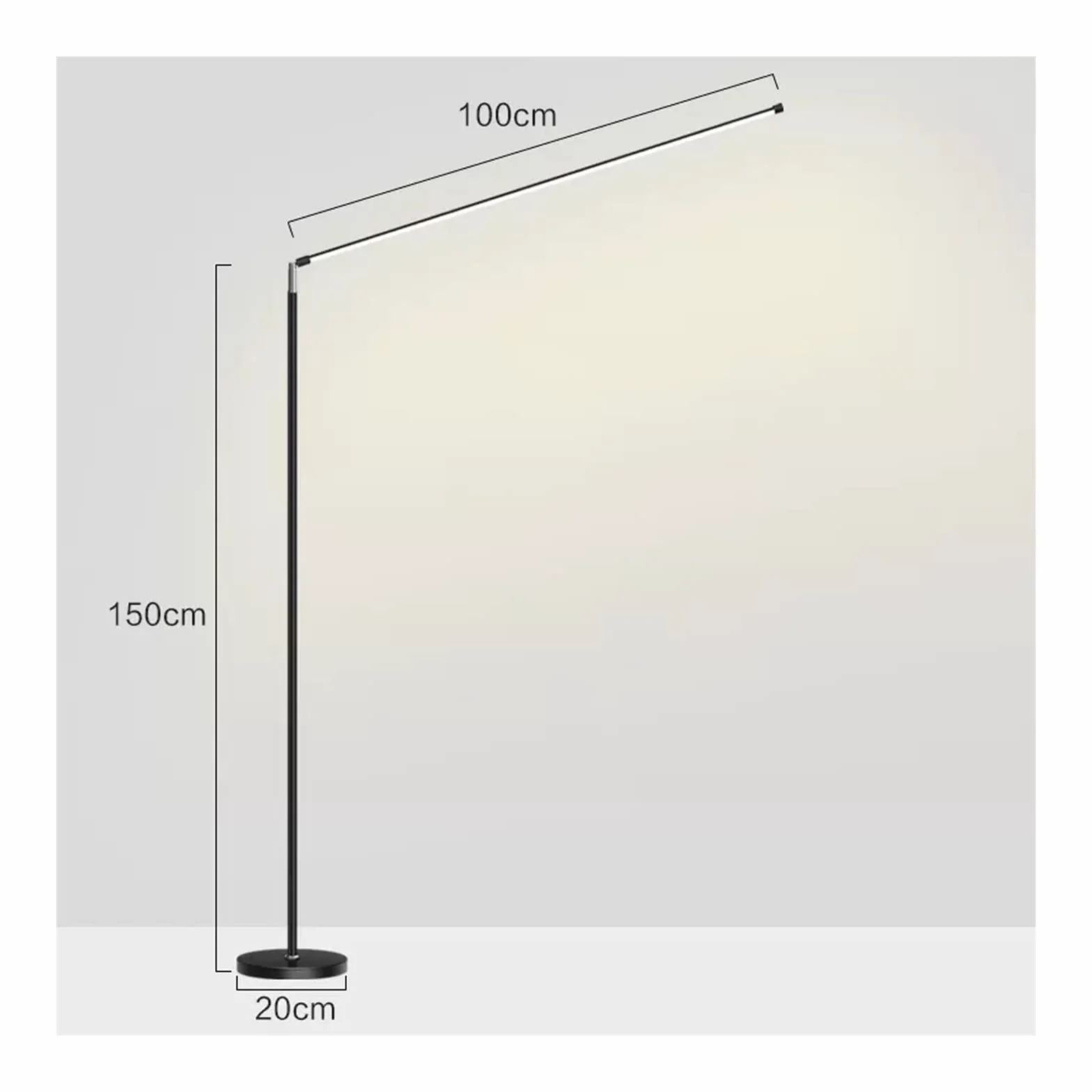 lampa podłogowa Lampa podłogowa LED Super jasny salon Sypialnia Lampka nocna stojąca na biurko Lampka podłogowa do czytania Biała czarna lampa podłogowa (bez źródła światła) do salonu(Czarny,150cm*100