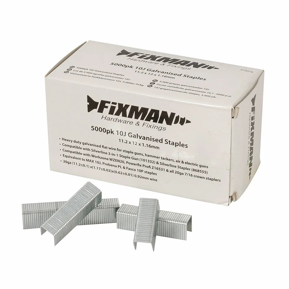Fixman 810318 10J ocynkowane zszywki 11,2 x 12 x 1,16 mm opakowanie 5000