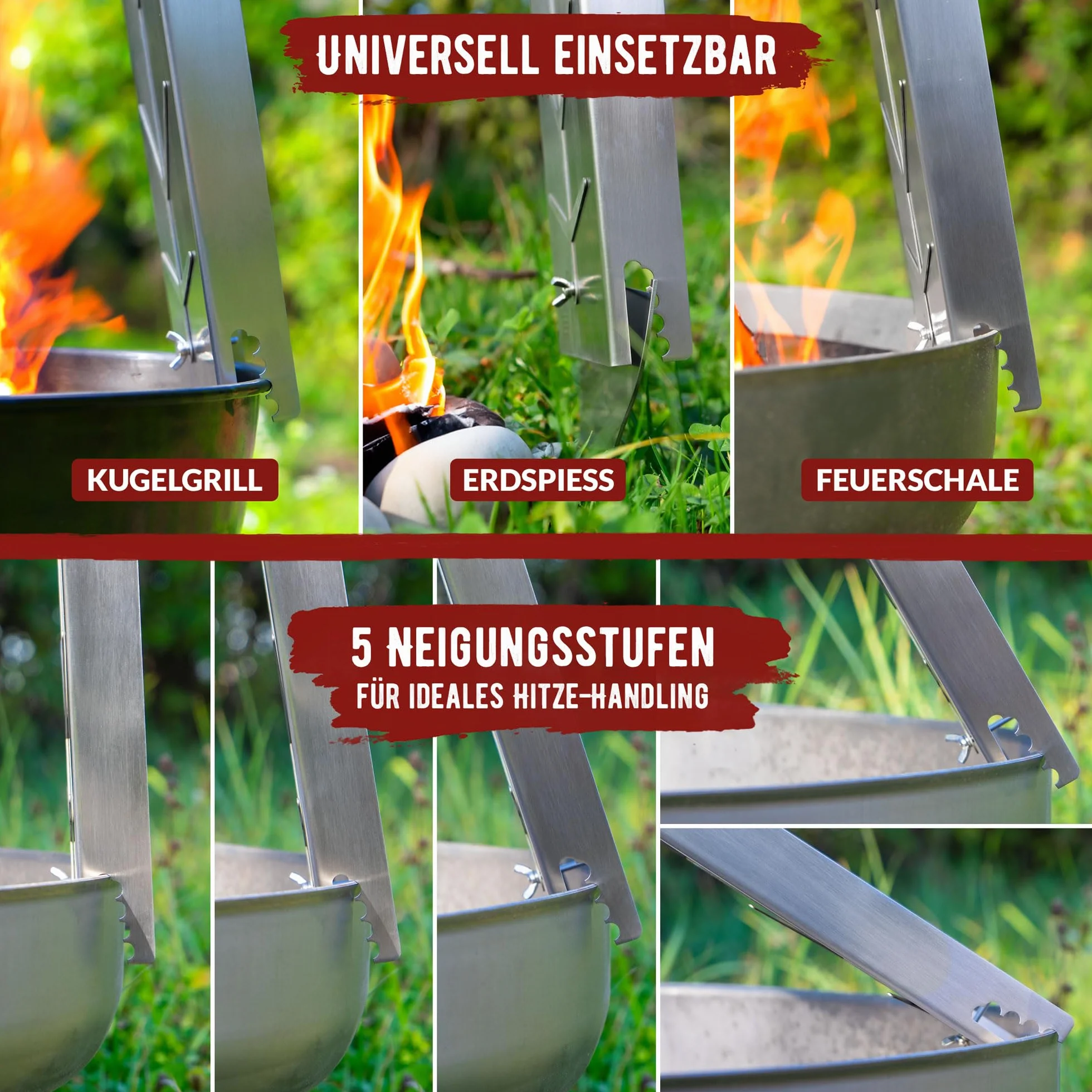 grillart® Deska do wędzenia łososia z uchwytem ze stali nierdzewnej