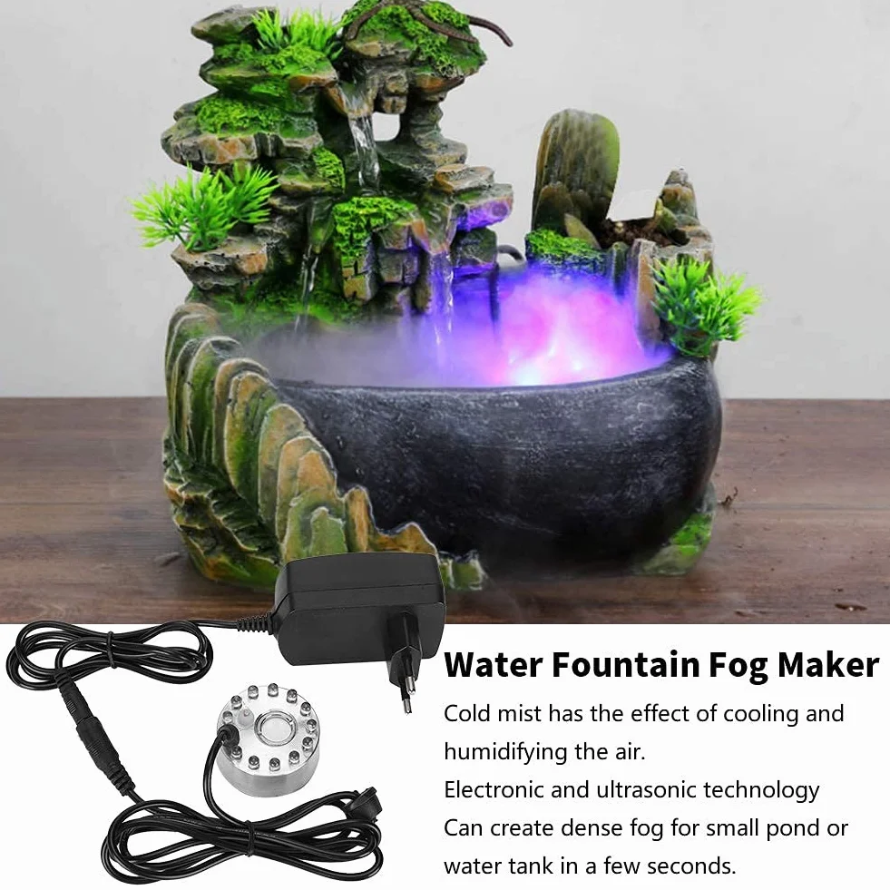 Mini Mist Maker 12 LED Fontanna Wodna Nawilżacz Powietrza EU