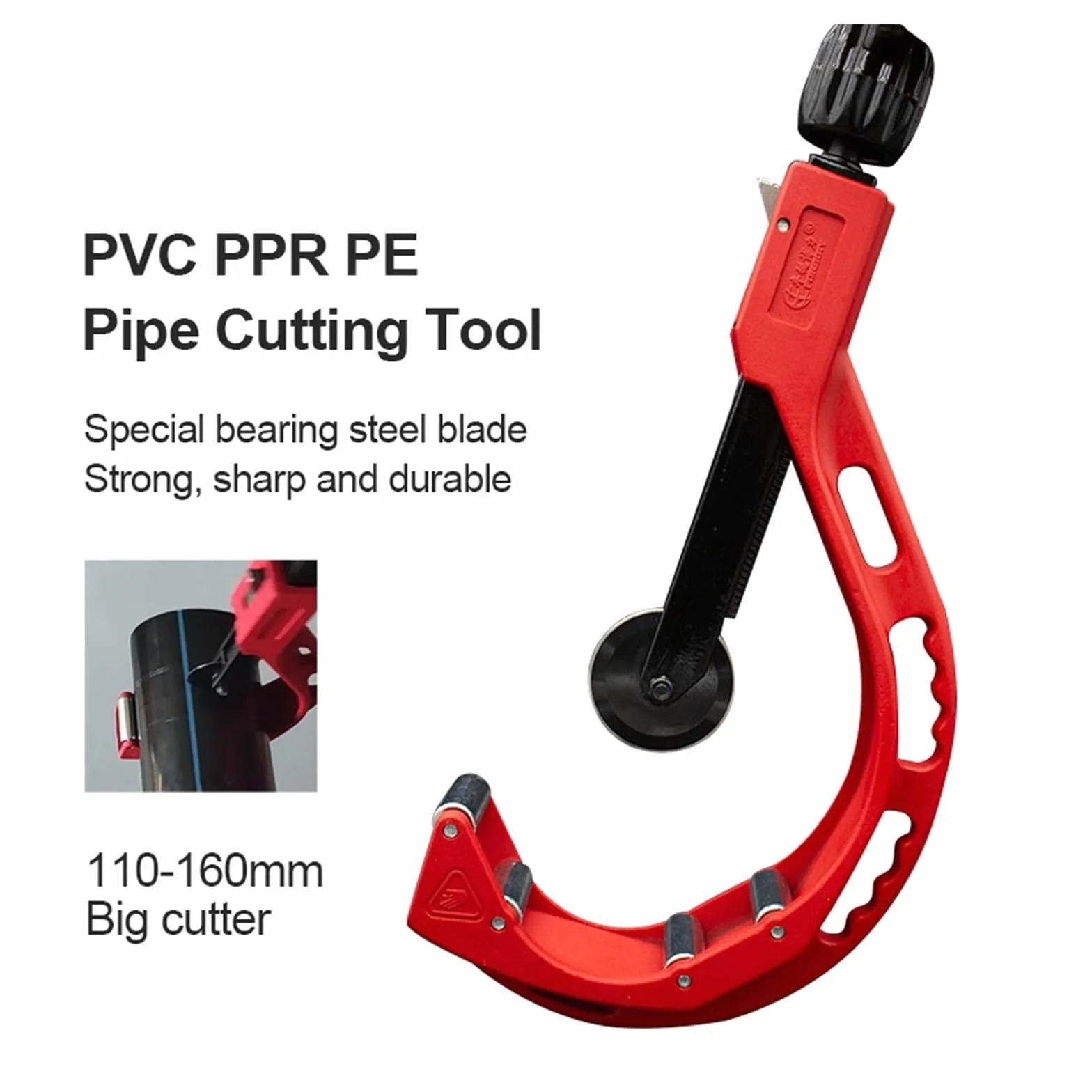 Typ Rolkowy Obcinak Do Rur Ze Stali Nierdzewnej Metalowe Nożyczki 110-200 Mm PVC/PP/PE Łożysko Rura Miedziana Narzędzia Cięcia Hydraulicznego Wysoka Jakość CięCia(110-200mm)