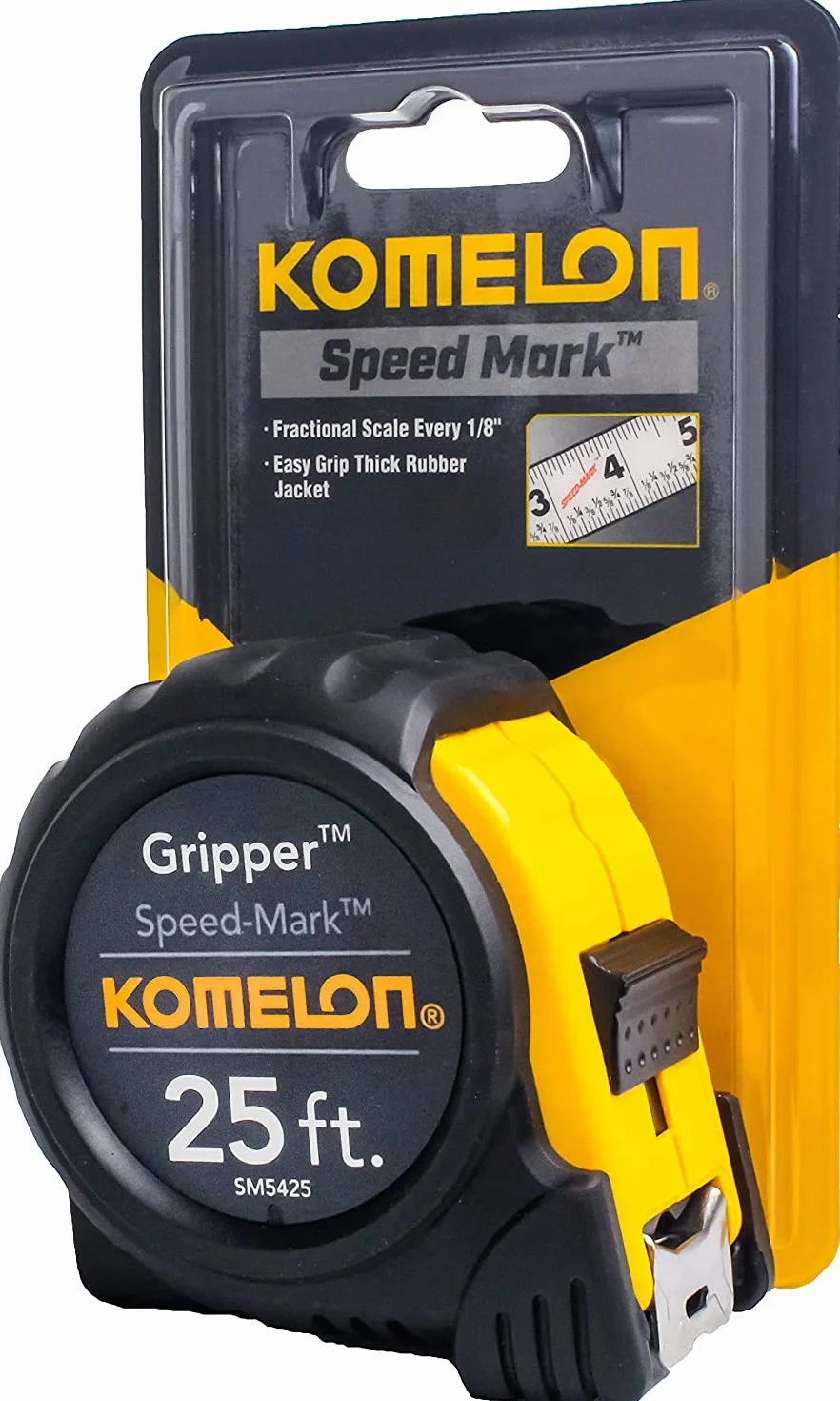 Komelon Sm5425 Speed Mark Gripper stalowa taśma miernicza, biała, 25 stóp