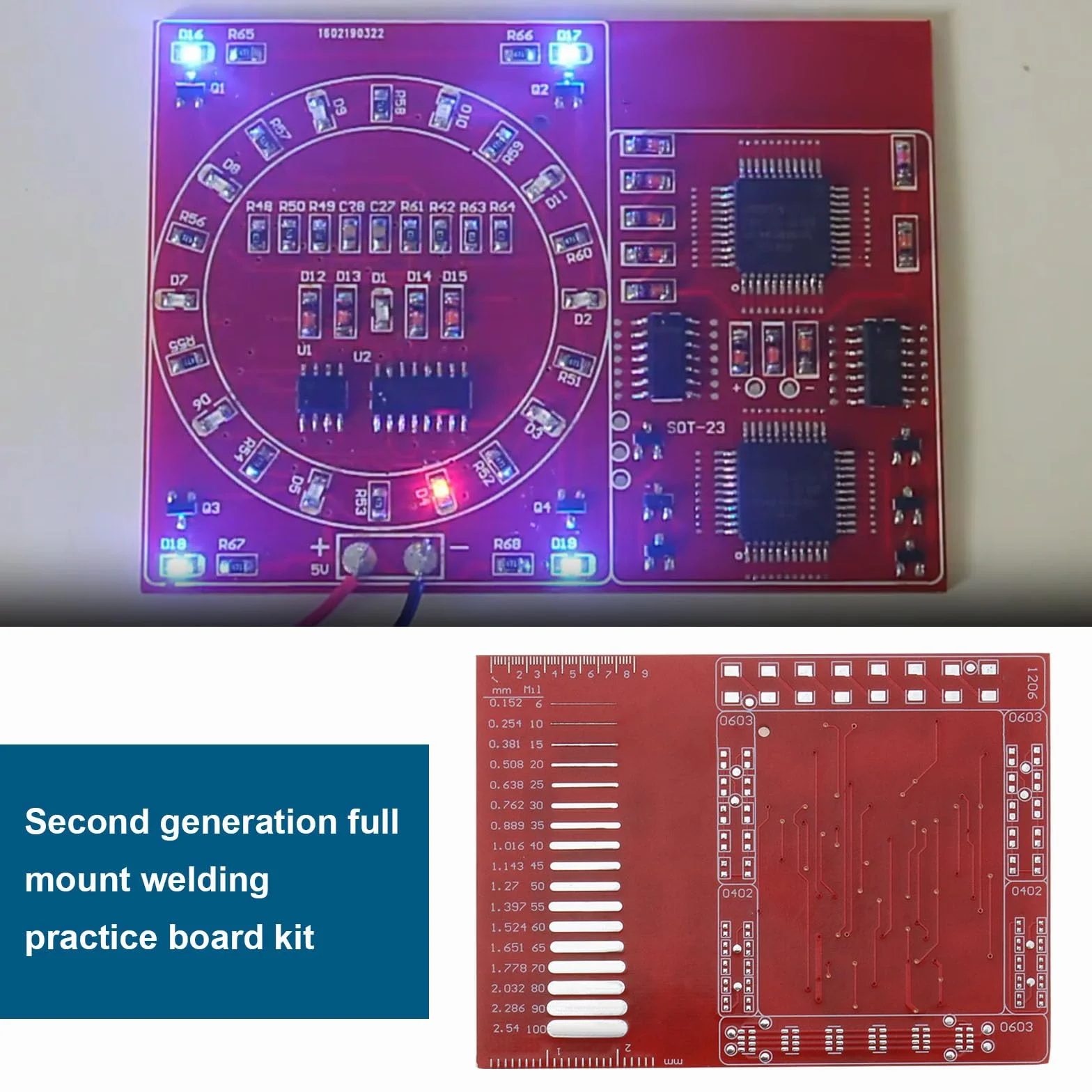 DIY SMD/SMT Components Practice Board zestaw treningowy do lutowania umiejętności CD4017 NE555 do dekoracji świątecznych dekoracji biurka