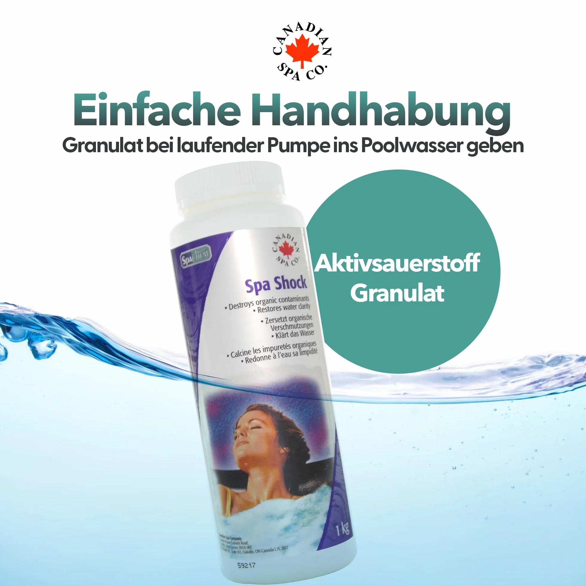 CANADIAN SPA CO. Pool shocker 1 kg granulki z aktywnym tlenem do basenu
