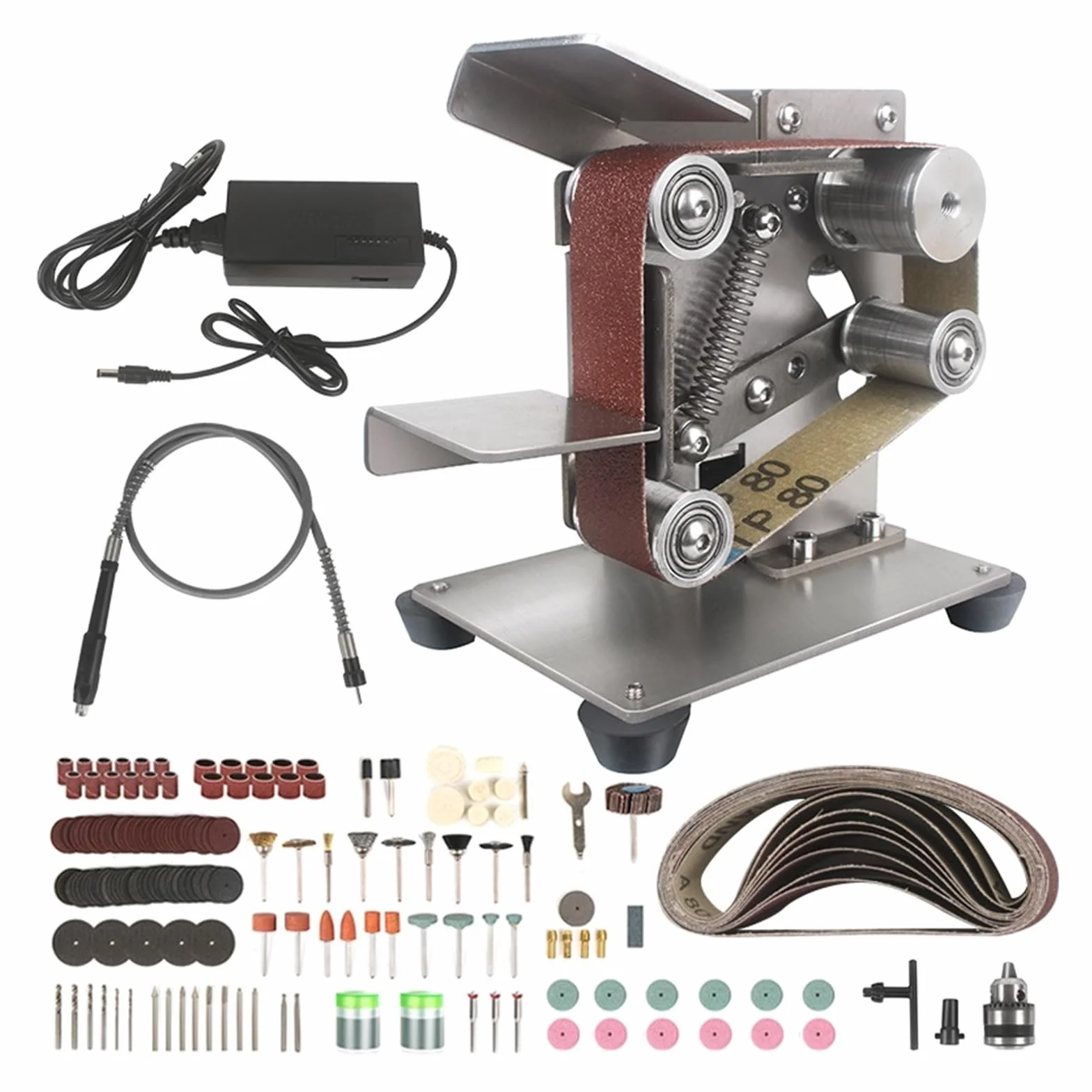 Polerka, szlifierka oscylacyjna, Szlifierka taśmowa, mini szlifierka Diy szlifierka taśmowa do sztućców elektryczna szlifierka taśmowa ostrzarka polskie narzędzia do szlifowania, polerowania(15mm Grou