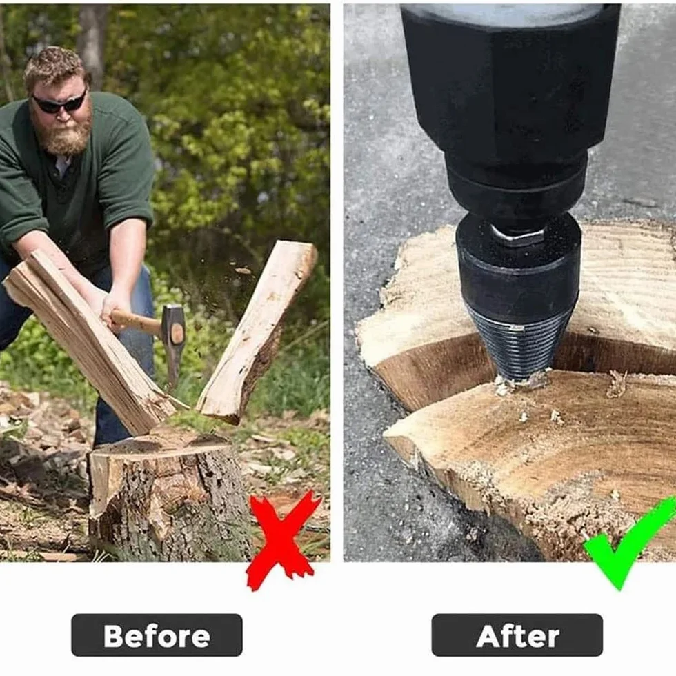 ZhengZ wiertło do cięcia drewna 32 mm stożkowe z łuparką stal 3 uchwyty kwadrat/okrągłe/sześciokątne
