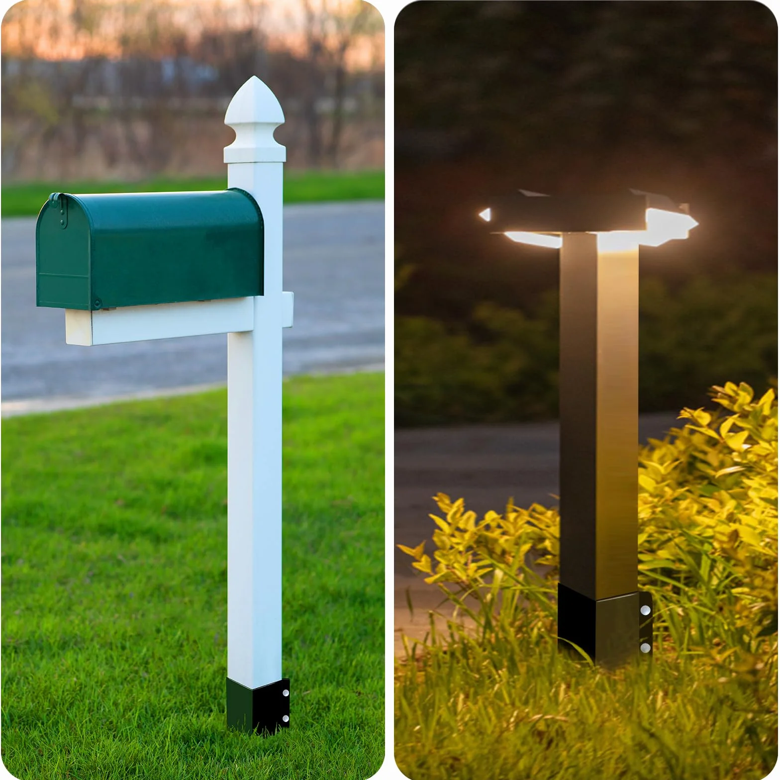 ARIFARO Uchwyty wspornikowe do słupków ogrodzeniowych – odpowiednie dla 90 mm x 90 mm, 4 sztuki, całkowita wysokość 61 cm