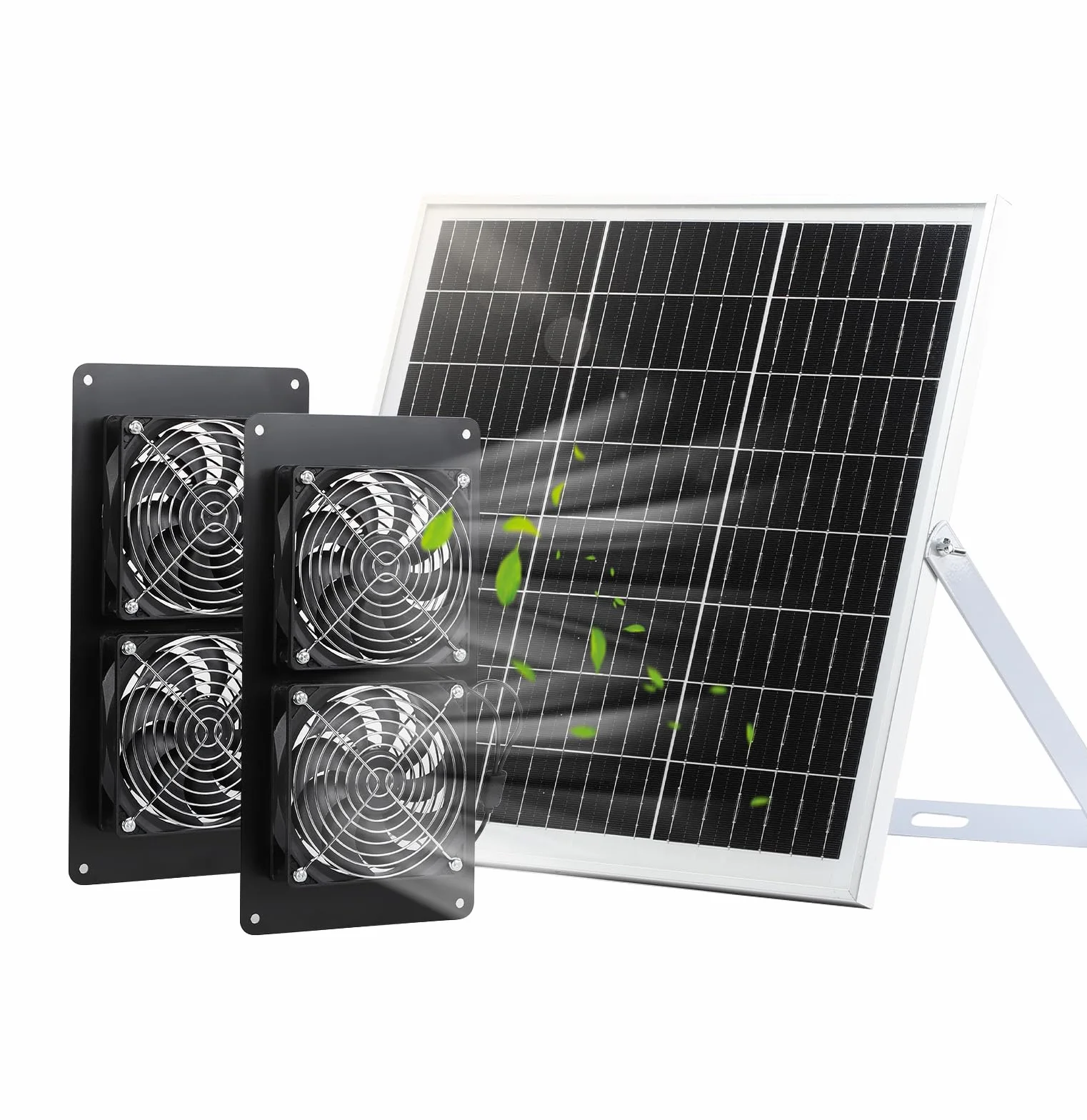 Wentylator solarny IP65 20W z panelem słonecznym 4 wentylatory DC do kurników szklarni