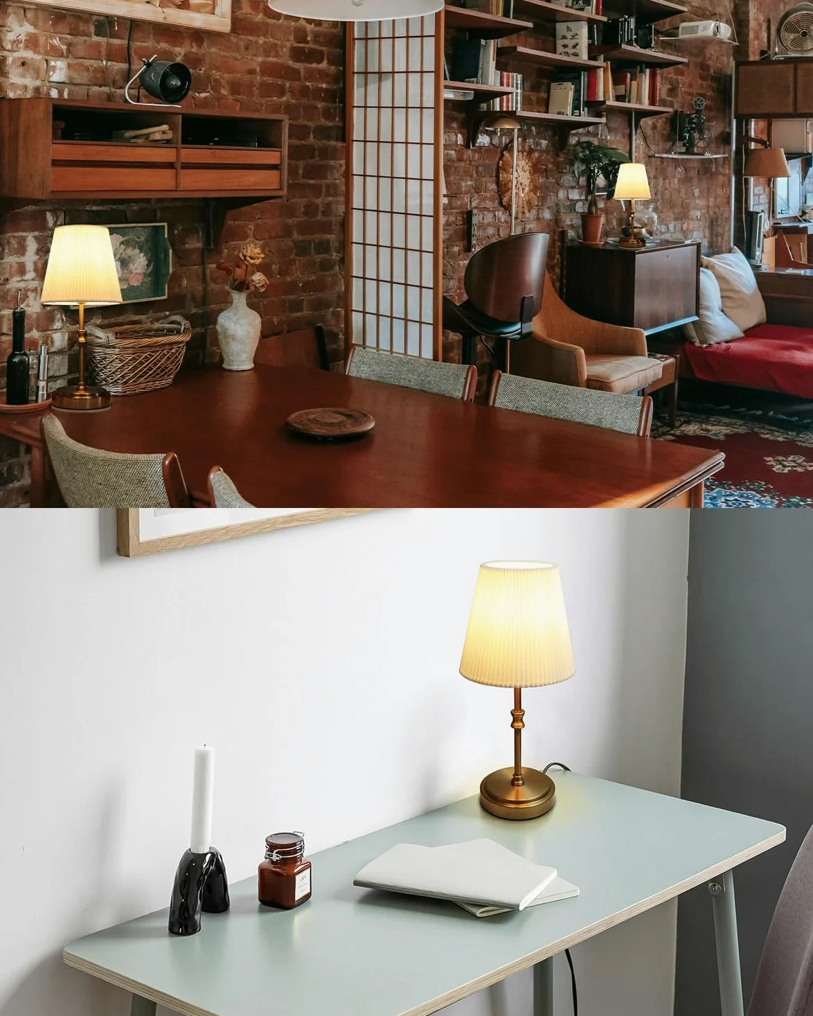 Dotykowa lampka nocna, 31,5 cm ściemnialna sterowanie dotykowe lampa stołowa LED nowoczesna lampa stołowa retro z żarówką do czytania salon pokój dziecięcy klosz z tkaniny do sypialni hotelu