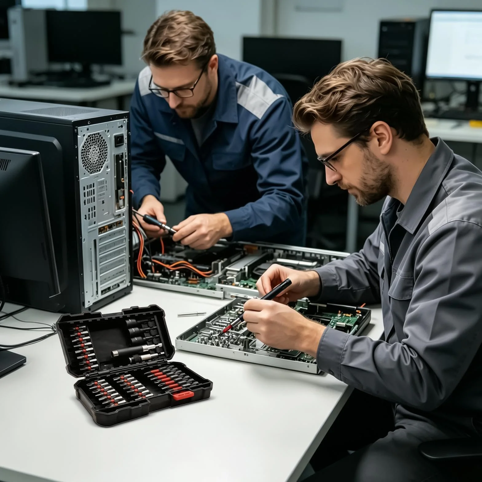 Zestawy Bitów Wkrętakowych 37-Elementowe Magnetyczne Precyzyjne Akcesoria | Zestaw Końcówek Do Wiertarko-Wkrętarki Do Roweru Samochodu Prac Mechanicznych Stolarskich Budowlanych DIY Napr